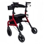 2-in-1 Lightweight Folding Rollator Walker with Seat and Wheels – Aluminum Mobility Walking Aid & Transport Chair for Seniors and Adults 1