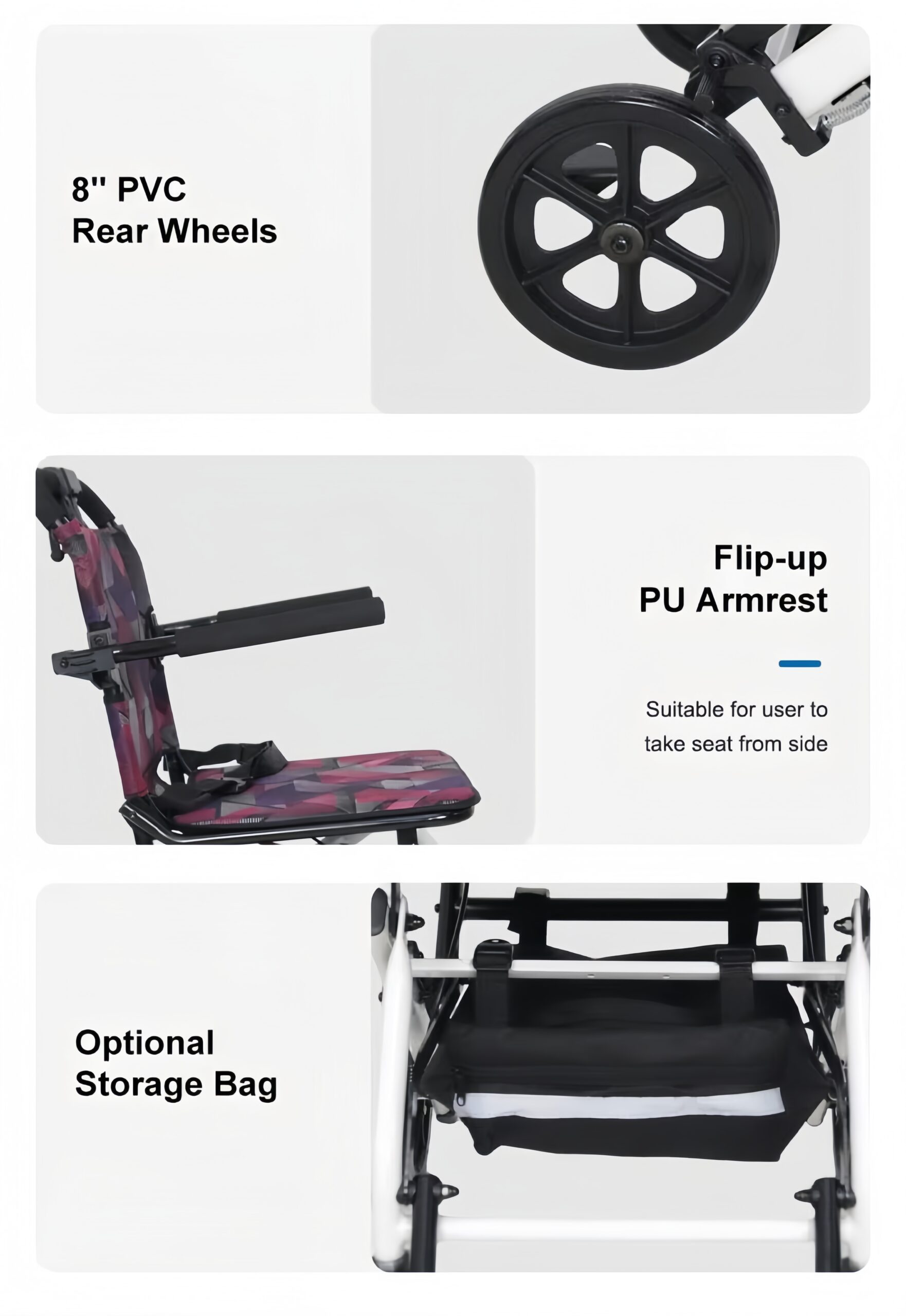 Wholesale Portable Lightweight Foldable Wheelchair | Manual Patient Transport Wheelchair for Medical & Travel